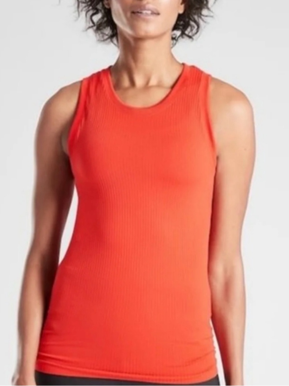 Athleta Orange Renew Cya Length Ribbed Tank L